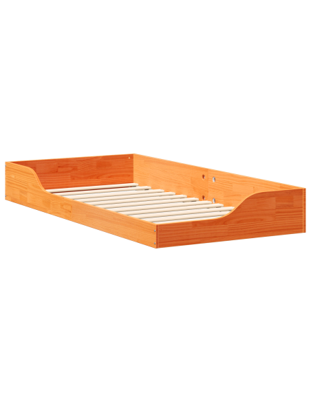 Struttura letto a terra Cera marrone 90 x 190 cm
