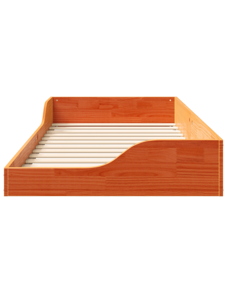 Struttura letto a terra Cera marrone 90 x 190 cm
