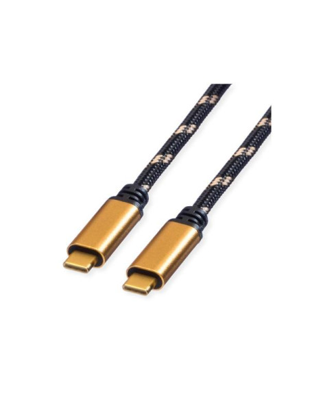 ROLINE 11.02.9038 cavo USB USB4 Gen 3x2 1 m USB C Nero, Oro