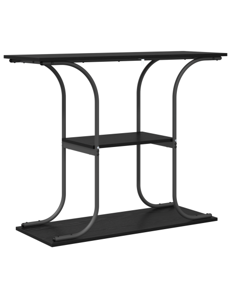 Tavolo consolle con lo scaffale Rovere nero 101 x 35 x 80.5 cm