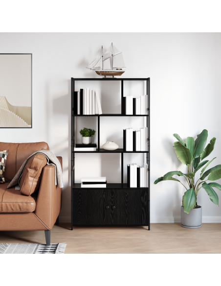Libreria Rovere Nero 80 x 30 x 155.5 cm Legno multistrato
