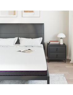 Materasso Bianco e Grigio 140 x 190 cm Tessuto Jacquard