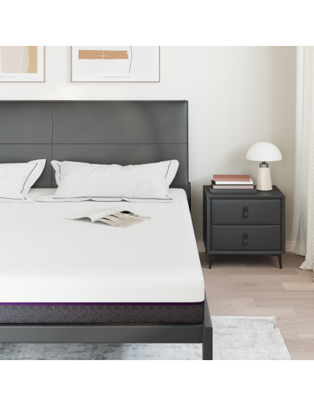 Materasso Bianco e Grigio 180 x 200 cm Tessuto Jacquard