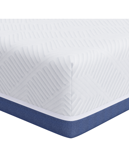 Materasso Bianco e Blu 80 x 200 cm Tessuto Jacquard