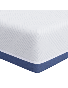 Materasso Bianco e Blu 90 x 190 cm Tessuto Jacquard