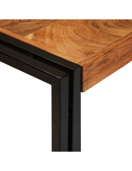 Tavoli da Fine 3 pcs Marrone e Nero Legno massello di acacia