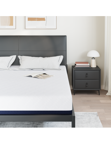 Materasso Bianco e Blu 180 x 200 cm Tessuto Jacquard