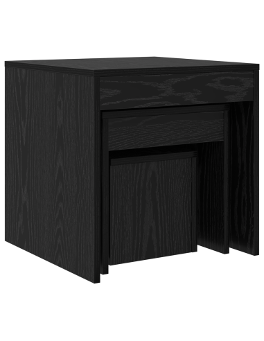 Tavolino da salotto 3 pcs Rovere Nero Legno multistrato
