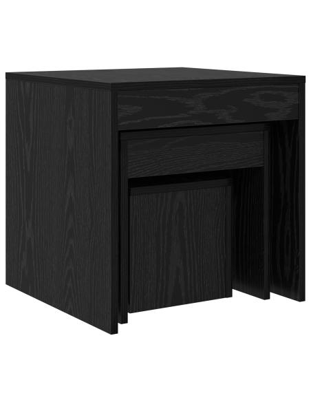 Tavolino da salotto 3 pcs Rovere Nero Legno multistrato