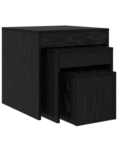 Tavolino da salotto 3 pcs Rovere Nero Legno multistrato