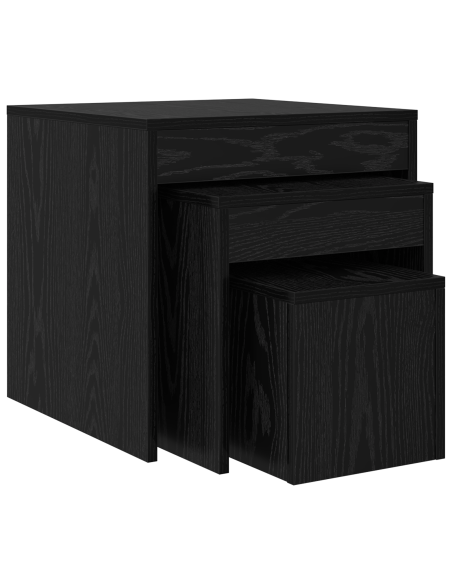 Tavolino da salotto 3 pcs Rovere Nero Legno multistrato