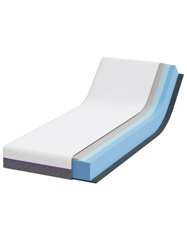 Materasso Bianco e Grigio 70 x 200 cm Tessuto Jacquard