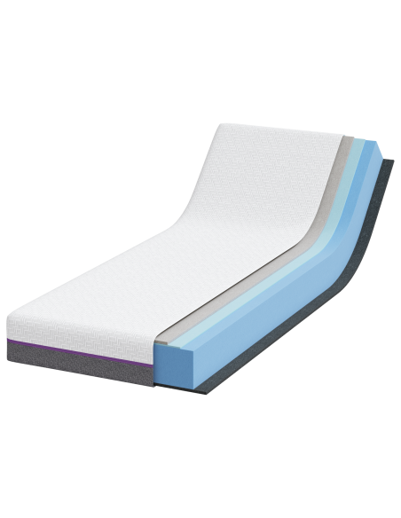 Materasso Bianco e Grigio 80 x 200 cm Tessuto Jacquard