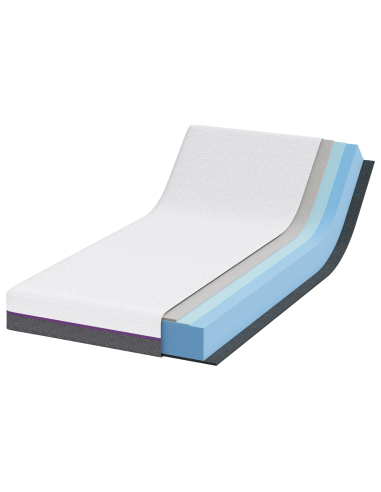 Materasso Bianco e Grigio 90 x 190 cm Tessuto Jacquard