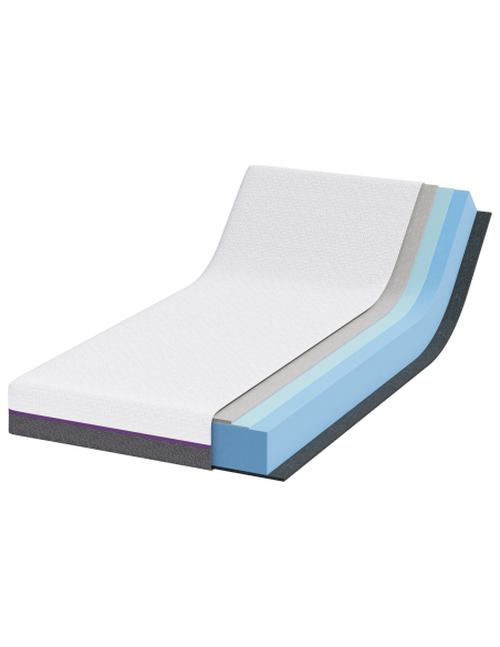 Materasso Bianco e Grigio 90 x 200 cm Tessuto Jacquard