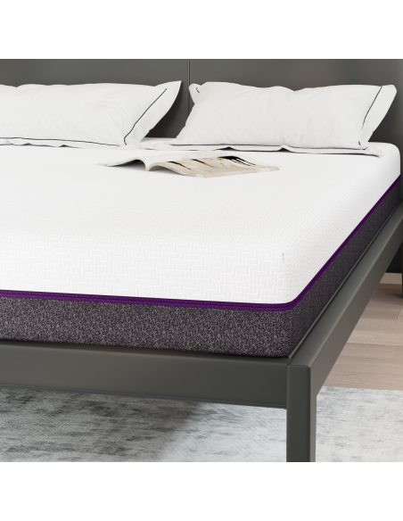 Materasso Bianco e Grigio 140 x 190 cm Tessuto Jacquard