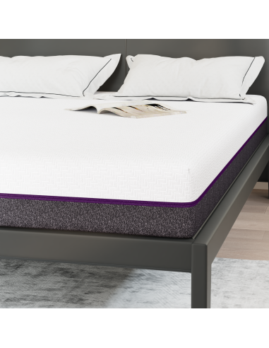 Materasso Bianco e Grigio 160 x 200 cm Tessuto Jacquard