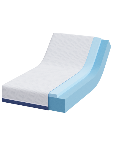 Materasso Bianco e Blu 80 x 160 cm Tessuto Jacquard