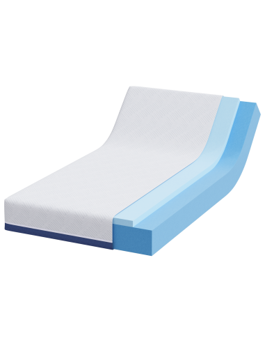 Materasso Bianco e Blu 90 x 190 cm Tessuto Jacquard