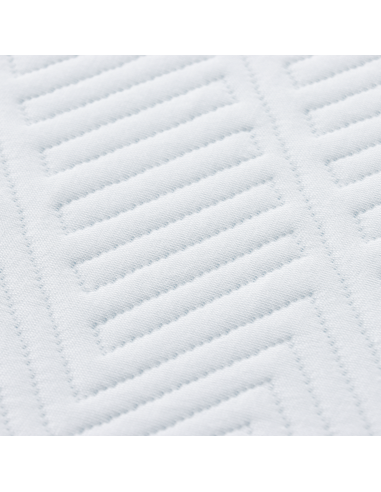 Materasso Bianco e Blu 90 x 200 cm Tessuto Jacquard