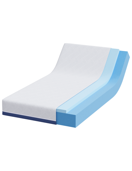 Materasso Bianco e Blu 90 x 200 cm Tessuto Jacquard