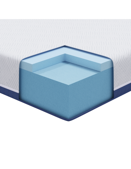 Materasso Bianco e Blu 100 x 200 cm Tessuto Jacquard