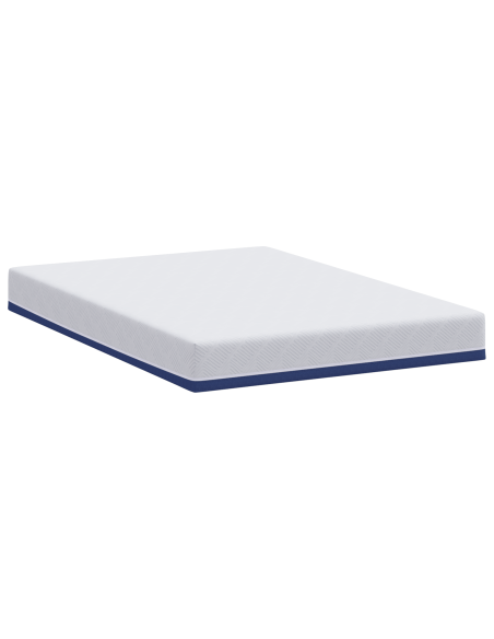 Materasso Bianco e Blu 140 x 190 cm Tessuto Jacquard