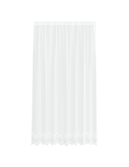 Tenda in Pizzo con tende Floreale Bianco 200 x 220 cm Poliestere