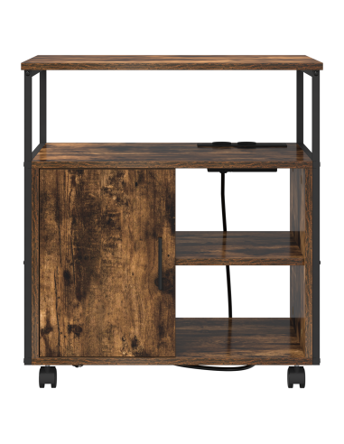 Cabina con Stazione di Ricarica Rovere fumé 61 x 46 x 67 cm