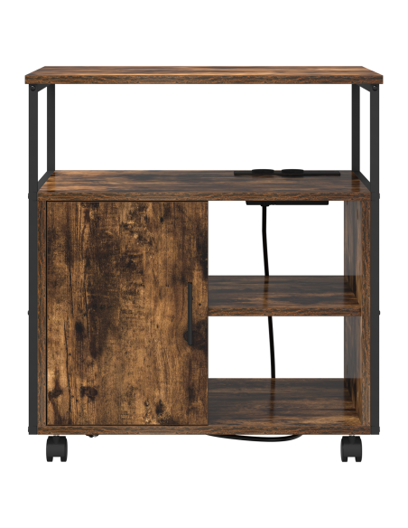 Cabina con Stazione di Ricarica Rovere fumé 61 x 46 x 67 cm