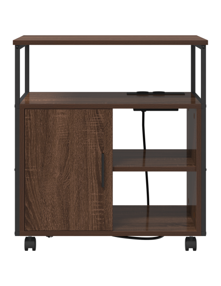 Mobile per Ufficio con ruota Rovere marrone 60 x 46 x 67 cm
