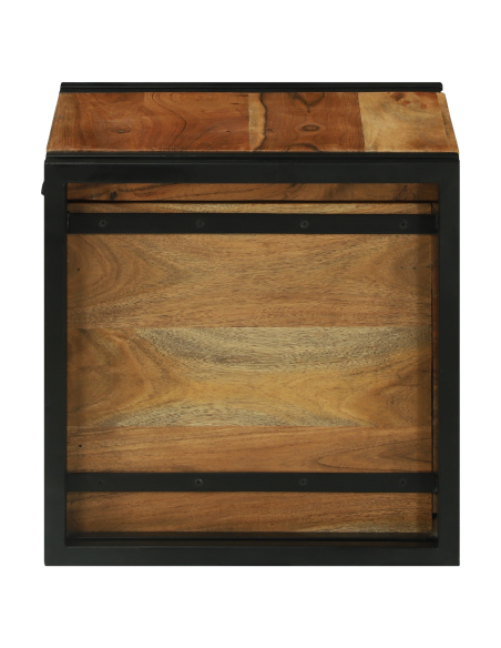 Scatola di Stoccaggio 40 x 40 x 40 cm Legno di Acacia Massello