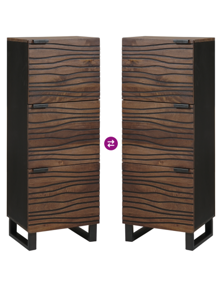 Highboard in Legno di Noce Marrone 40 x 33.5 x 110 cm