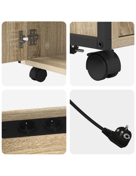 Mobile per Ufficio con ruota rovere sonoma 60 x 46 x 67 cm