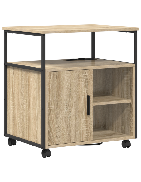 Mobile per Ufficio con ruota rovere sonoma 60 x 46 x 67 cm