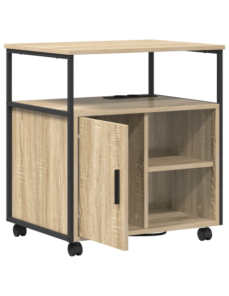 Mobile per Ufficio con ruota rovere sonoma 60 x 46 x 67 cm