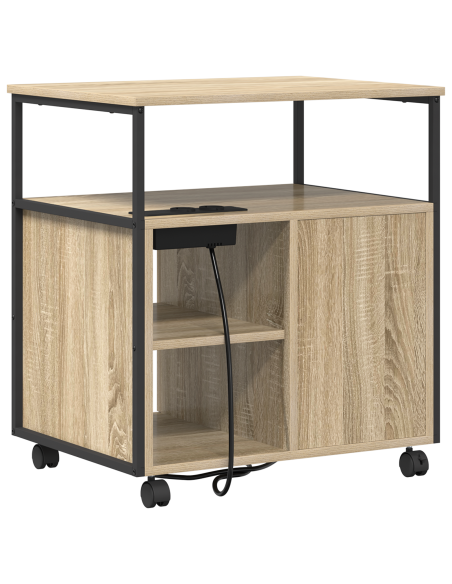 Mobile per Ufficio con ruota rovere sonoma 60 x 46 x 67 cm