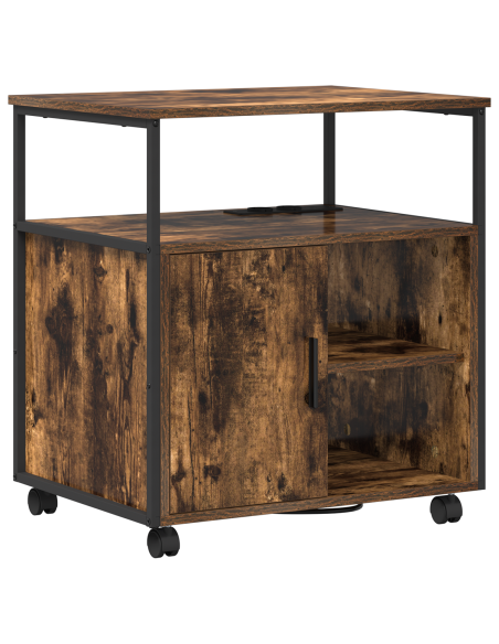 Mobile per Ufficio con ruota Rovere fumo 60 x 46 x 67 cm
