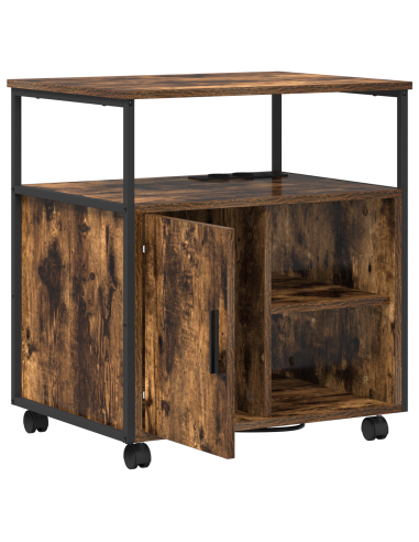 Cabina con Stazione di Ricarica Rovere fumé 61 x 46 x 67 cm