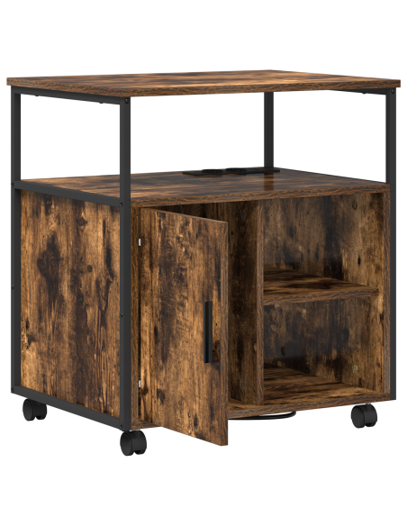 Mobile per Ufficio con ruota Rovere fumo 60 x 46 x 67 cm