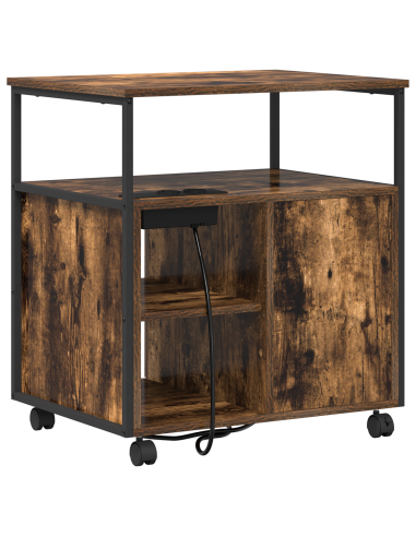 Cabina con Stazione di Ricarica Rovere fumé 61 x 46 x 67 cm