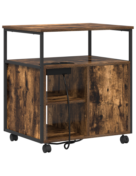 Mobile per Ufficio con ruota Rovere fumo 60 x 46 x 67 cm