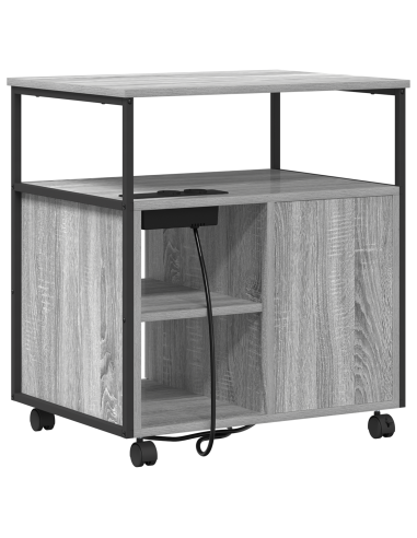 Cabina con Stazione di Ricarica Grigio Sonoma 61 x 46 x 67 cm