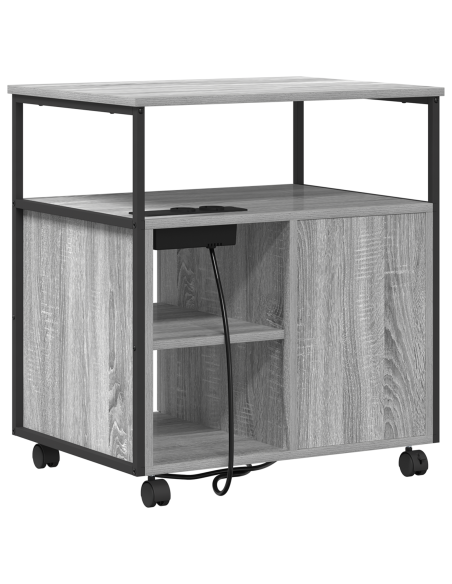 Cabina con Stazione di Ricarica Grigio Sonoma 61 x 46 x 67 cm