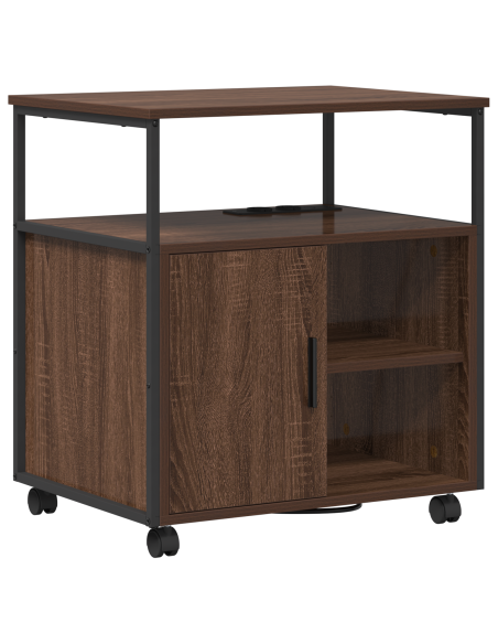 Mobile per Ufficio con ruota Rovere marrone 60 x 46 x 67 cm