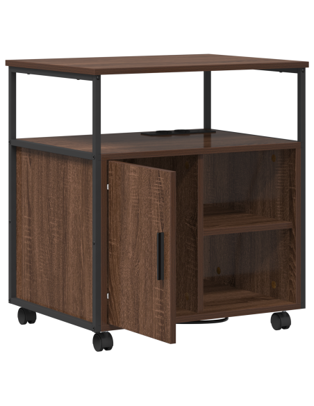 Mobile per Ufficio con ruota Rovere marrone 60 x 46 x 67 cm