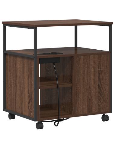 Cabina con Stazione di Ricarica Rovere Marrone 61 x 46 x 67 cm