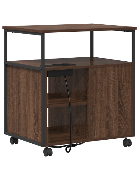Mobile per Ufficio con ruota Rovere marrone 60 x 46 x 67 cm