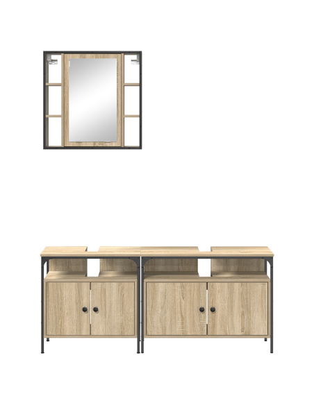 Set di Armadi da Bagno 3 pcs rovere sonoma 80 x 30 x 60 cm