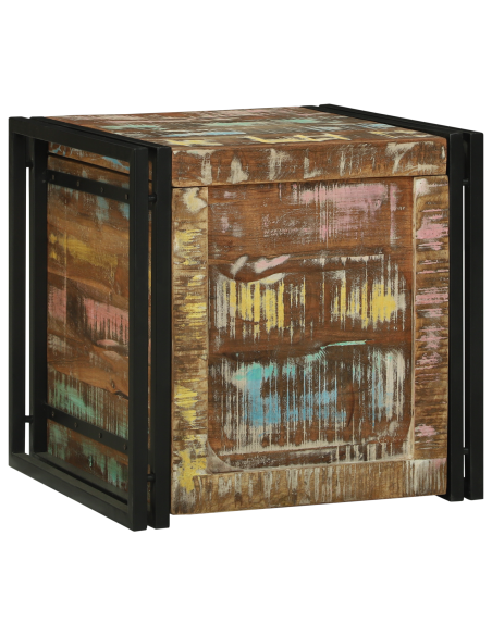 Scatola di Stoccaggio 50 x 50 x 50 cm Legno Recuperato Massello